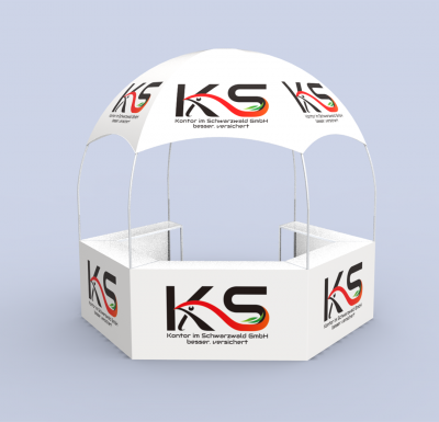 Custom Business Logo Canopy Tent Kit Pop Up Kiosk Booth Canopy Tent for Outdoor Business Food Event with Photo Text Color Logo-LANTENTSUN-Zelt