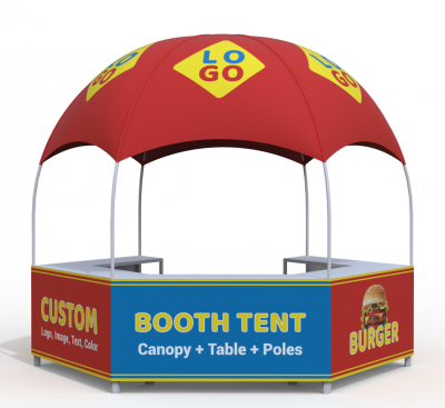 Custom Business Logo Canopy Tent Kit Pop Up Kiosk Booth Canopy Tent for Outdoor Business Food Event with Photo Text Color Logo-LANTENTSUN-Zelt