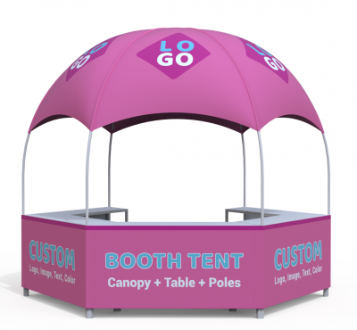 Custom Business Logo Canopy Tent Kit Pop Up Kiosk Booth Canopy Tent for Outdoor Business Food Event with Photo Text Color Logo-LANTENTSUN-Zelt