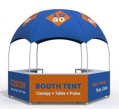 Custom Business Logo Canopy Tent Kit Pop Up Kiosk Booth Canopy Tent for Outdoor Business Food Event with Photo Text Color Logo-LANTENTSUN-Zelt